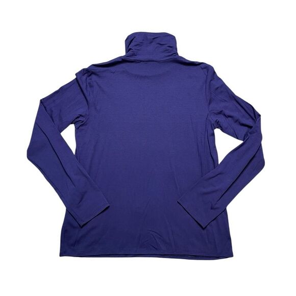 Eileen Fisher Deep Purple Turtleneck Top Size Medium - Picture 2 of 4